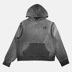 Sudaderas con capucha personalizadas de color sólido para invierno y sol, 100% de algodón polar, transpirable y respetuoso con el medio ambiente - Product Image 1