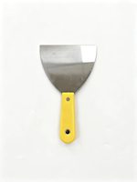 Couteau à mastic industriel de 5 pouces de large, spatule grattoir en acier au carbone avec manche en plastique jaune, outil de construction pour le lissage et le masquage des plaques de plâtre