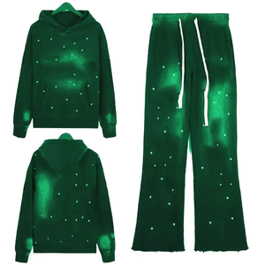 Nuevo Conjunto Deportivo Informal para Hombre Otoño-Invierno 2025, Sudadera con Capucha y Cintura Elástica + Pantalones, Ropa Deportiva Cálida, Estampado Sólido, 100% Algodón Felpa - Product Image 1