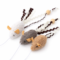 Juguete de Peluche para Gatos con Varilla de Madera y Cordón Elástico para Jugar en Interiores