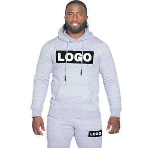 Chándal 100% algodón de alta calidad para hombre, chándal con logotipo personalizado Chenille 3D, toalla bordada con capucha y conjunto de Jogger - Product Image 4