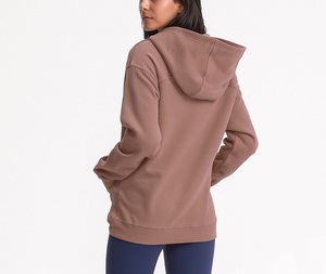 Automne unisexe surdimensionné pull à capuche femmes sweat en coton avec logo personnalisé broderie léger impression conception sweats à capuche - Product Image 2