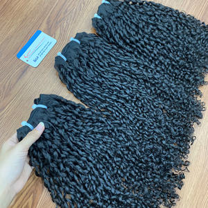 Extensiones de cabello virgen vietnamita de doble dibujado de alta calidad 100% Pixie cURL trama estilo de cabello Color Natural trama cabello - Product Image 3