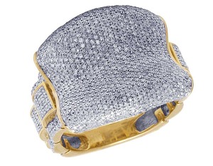 S925 Silver Hip Hop Fully <b>Studded</b> Moissanite Round Cut Diamond VVS Clarity <b>For</b> Wedding Party Ring <b>for</b> <b>Men</b> - Product Image 1