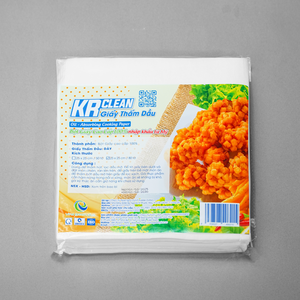 Krclean, papier absorbant la graisse alimentaire, taille 25x25cm, réduit l'excès d'huile, fabriqué à partir de pâte de bois naturelle, fabriqué au Vietnam - Product Image 3