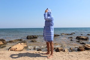 Lux Sultan Loincloth Bathrobe Hooded <b>Quick</b> <b>Drying</b> Cotton Long Sleeve Colorful Soft Dressing Gown Women's Bathrobe Men's Bathrobe - Product Image 6