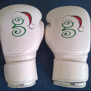 Guantes de boxeo de cuero unisex de 14oz con empuñaduras tamaños que van de 08oz a 16 oz para entrenamiento de gimnasia en artes marciales - Product Image 1