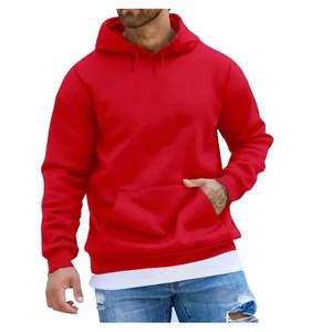 Sweats à capuche surdimensionnés pour hommes de haute qualité mode décontractée à manches longues épaissie en peluche polaire écologique poche avant Logo solide - Product Image 2
