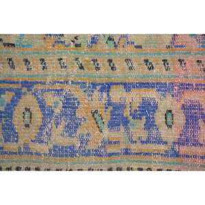 Alfombra turca Vintage de 2,5x1,5 pies, diseño de retazos azul y Beige, hecha a mano, lana, área grande, alfombra rectangular, pasillo, habitación abstracta - Product Image 5