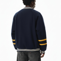 Blouson de basket-ball universitaire d'hiver pour homme, à capuche longue, avec logo personnalisé, doublure en laine 100% laine, vente en gros 2026