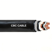 Câble d'alimentation blindé moyenne tension 6,35/11 kV 3 conducteurs x 185 mm² Cu/XLPE/SCT/SWA/PVC