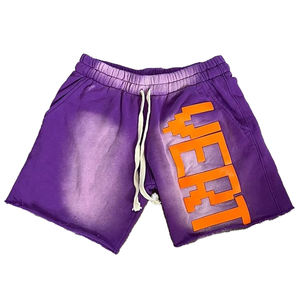 Custom High Quality <b>Men's</b> <b>Shorts</b> Acid Washed Sun Fading Jogger <b>Shorts</b> Embroidered Patch Streetwear Vintage Distressed <b>Shorts</b> - Product Image 2