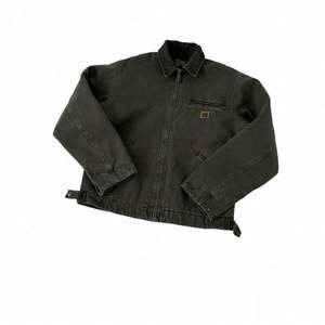 แจ็คเก็ตบอมเบอร์ผ้าแคนวาสวินเทจแบบสั่งทำพิเศษสำหรับผู้ชาย มีฮู้ด ระบายอากาศได้ดี ไซส์ใหญ่ สไตล์เวิร์คแวร์ด้านหน้า ดีไซน์เนอร์แจ็คเก็ต - Product Image 1