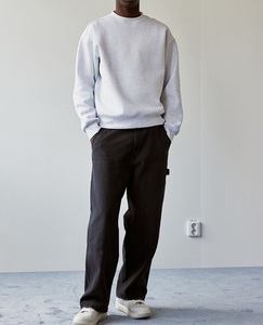 กางเกงคาร์เพนเตอร์สำหรับผู้ชายกางเกงผ้าแคนวาสผ้าฝ้ายสวมใส่สบายพร้อมแผ่นแปะเข่าขนาดใหญ่และเข็มขัดรูปค้อน - Product Image 2