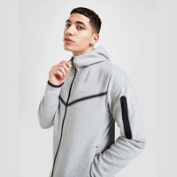2024 Logo Kustom Hoodie Solid Tech Fleece Katun Pakaian Olahraga Tahan Angin Pria Ukuran Besar Jogger Tracksuit Musim Dingin Ibu Hamil 2 1