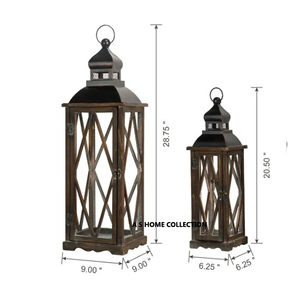 Lanterne de créateur en bois naturel Excellente qualité Pot à bougie unique en béton d'intérieur de luxe le plus vendu Lot de 2 - Product Image 1