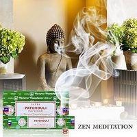 Bâtons d'encens Satya Nag Champa Patchouli 12 paquets Arôme artisanal pour la méditation, la relaxation, le yoga et le nettoyage spirituel