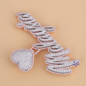 Bling Iced out 14KT Rose Gold Lab Grown Diamond Collar Personalizado Diseño Personalizado Colgante Regalo para Mujeres para Fiesta - Product Image 3