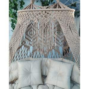 Silla Colgante de Macramé Hecha a Mano, Silla Tipo Huevo para Uso en Interiores y Exteriores, para Balcón y Jardín, Muebles de Exterior - Product Image 3