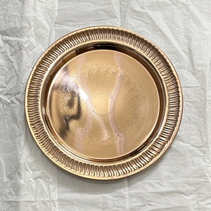 Plaque de présentation or rose décorative pour hôtels pour mariage et fête Plaque de présentation miroir de luxe en métal en vrac pour aliments - Product Image 3