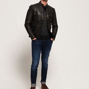 Veste en cuir ajustée pour homme, col montant, style streetwear, cuir PU noir, haute qualité, mode britannique - Product Image 2