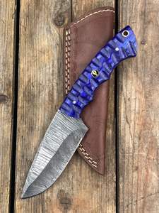 Cuchillo de caza Skinner personalizable hecho a mano, hoja de acero de alto carbono, mango de resina, grado industrial para acampar al aire libre. - Product Image 4