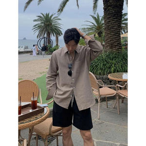 Pantalones Cortos Caqui para Hombre, Tela Caqui, para Usar en Casa, Pantalones Cortos de Pierna Corta, Cintura Elástica, Juveniles y Dinámicos - Product Image 1