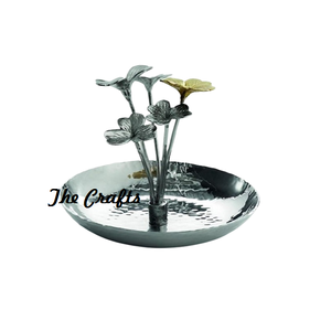 Soporte de exhibición de joyería decorativa con diseño de hojas Soporte de joyería martillado de acero inoxidable personalizado OEM a baja velocidad - Product Image 3