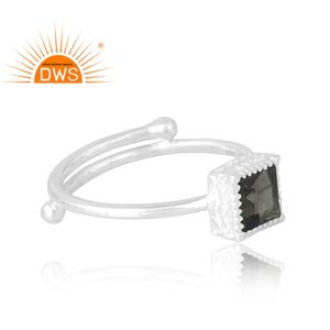 Vente chaude 925 Sterling Silver Natural Smoky Gemstone Ring Bijoux personnalisés pour les femmes Cadeau pour elle - Product Image 4