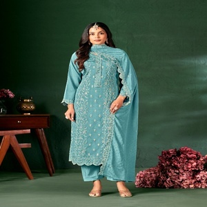 Incroyable Designer Vêtements Ethniques Chinon Avec Broderie Salwar Costume Femme Fabricant De Mode De Surat - Product Image 1