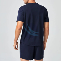 Conjunto de 2 Piezas para Hombre, Camiseta y Pantalones Cortos, Estilo Casual de Verano, Ropa Diaria, Transpirable, de Algodón, Estilo Hip Hop Urbano