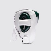 Ensemble de boxe de qualité supérieure pour le sparring : casque, protège-gland, logo couleur personnalisé, cuir véritable, sangle de poignet réglable, imperméable