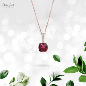 Fournisseur populaire pendentif accentué de diamant en or massif 14k avec pendentif suspendu en tourmaline rose naturel 1.4 CT produits en gros - Product Image 1