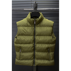 Chaleco acolchado informal, ligero, transpirable, ecológico, para hombre, chaqueta de lona impermeable, acolchado, sin mangas, de talla grande - Product Image 1