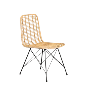 Nice modern design natural <b>rattan</b> <b>dining</b> <b>chairs</b> with metal leg for home furniture and decor from Vietnam craftman hot selling - Product Image 1