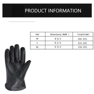 Guantes de conductor de cuero de ajuste cómodo de cuero de cabra para la seguridad de las manos Guantes de conducción de cuero de transferencia de calor para trabajar - Product Image 6