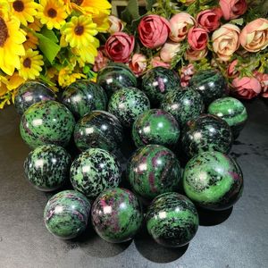 Bola de piedra Natural genuina de cristal de esfera de zoisita de rubí pulido de alta calidad para uso de recuerdo decorativo y curativo - Product Image 3