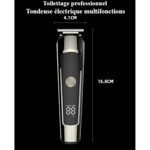 Tondeuse Électrique Professionnelle pour Cheveux, Barbe et Corps, Affichage Numérique, Rechargeable USB, Acier Inoxydable, IPX7, pour Voiture et Camping-Car - Product Image 4