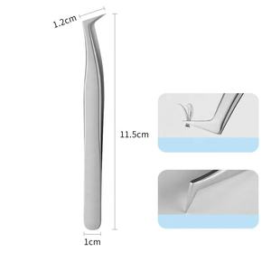 Juego de pinzas para pestañas de acero inoxidable, herramienta para cejas precisa y duradera - Product Image 4