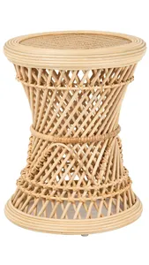 Taburete o mesa auxiliar de mimbre natural, diseño OEM, decoración personalizada hecha a mano, muebles para el hogar de fábrica de Vietnam directamente - Product Image 2