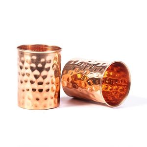 Pure Copper Glass Tumbler Classic Design Eco-Friendly & <b>Large</b> Capacity Hammered Finish Ayurvedic Office Use - Product Image 2