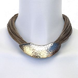 Femme à la mode Look attrayant métal et coton luxe fait à la main métal fantaisie collier fantaisie cadeau de mariage X Mas - Product Image 1