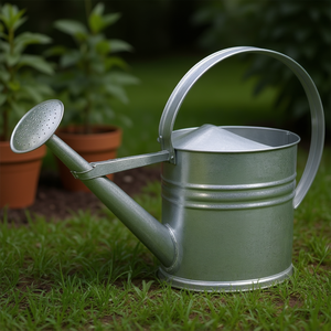 Arrosoir en métal galvanisé argenté de 10 litres pour la jardinage - Product Image 3