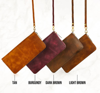 Dompet Wanita Kulit RFID Ringan Model Clutch Panjang dengan Ritsleting, Multifungsi, Lapisan Satin Elegan, Dapat Dikustomisasi, Berkualitas Tinggi
