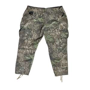 กางเกงล่าสัตว์ผ้าฝ้าย100% ลำลองสำหรับผู้ชาย, กางเกงผ้าคอตตอนน้ำหนักเบาฟอกสีเข้มทรงตรงเอวสูงสไตล์หน้าเรียบปานกลาง - Product Image 3