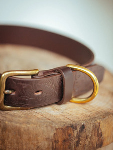 Collier de chien en relief-Paisley-32mm-marron foncé - Product Image 4