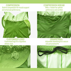 Short de compression MMA à impression par sublimation personnalisée pour homme, tissu de jogging et d'entraînement sans GI, léger en basse quantité minimale de commande - Product Image 6