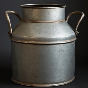 กระป๋องนมกัลวาไนซ์แบบดั้งเดิมที่มีการออกแบบสีเทาโบราณเหมาะสำหรับห้องครัวกลางแจ้งสวนคาเฟ่และบ้านไร่ - Product Image 3