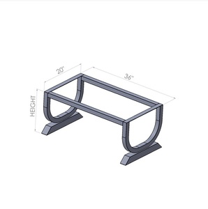 Base de mesa de café de metal Base de mesa central de borde curvo para tapas de mármol de madera de vidrio - Product Image 6