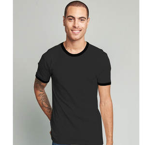 Venta al por mayor de verano logotipo personalizado de manga corta de impresión personalizada Ringer camiseta para hombres de mezcla de algodón camiseta para hombres - Product Image 2